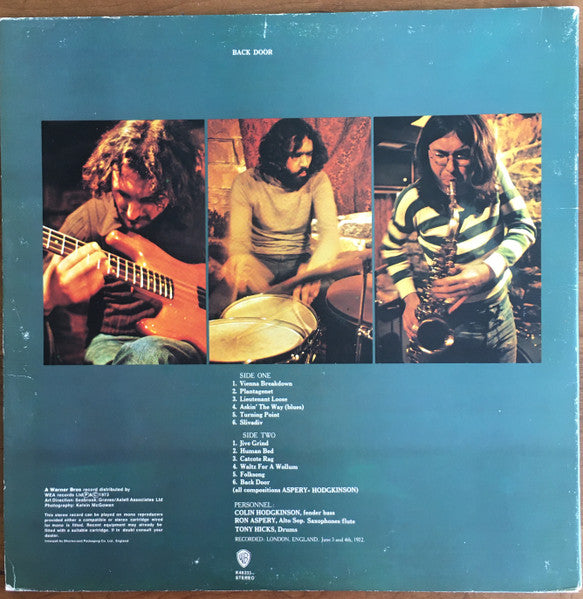 Image of Back Cover of LP - VG+/VG - BACK DOOR, Back Door (WB Burbank; K46231, UK 1973 Reissue, Gatefold), ,  - 3426114E