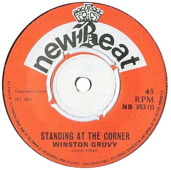 Image of Front Cover of 7" - /VG - WINSTON GROOVY, Standing At The Corner / You Send Me (New Beat Records; NB 053, UK 1970, 4-Prong Centre), ,  - 4025319E