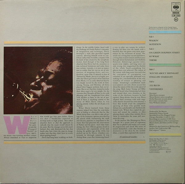 Image of Back Cover of 2xLP - VG/VG - MILES DAVIS, Live at the Plugged Nickel (CBS Sunburst; 88606, Netherlands 1982, Gatefold), ,  - 3226406E