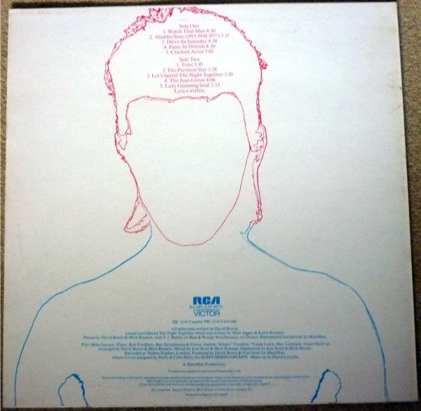 Image of Back Cover of LP - G+/VG - DAVID BOWIE, Aladdin Sane (RCA Victor Orange; RS1001, UK 1970s Reissue, Single Sleeve, Insert), Sticker Damage To Sleeve,  - 2626209E