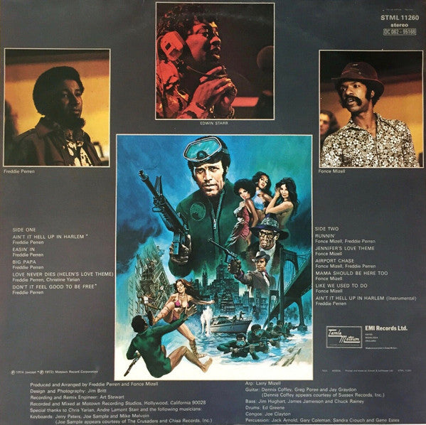 Image of Back Cover of 4624209E: LP - EDWIN STARR, Hell Up in Harlem - OST (Tamla Motown; STML 11260, UK 1974)   VG/G+