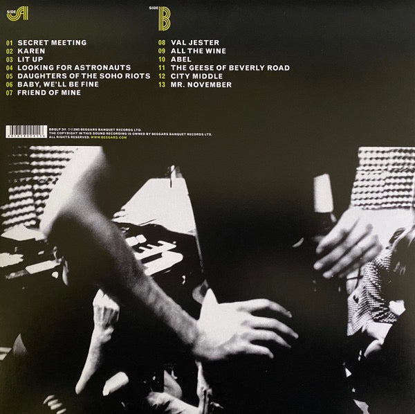 Image of Back Cover of 3055138S: LP - THE NATIONAL, Alligator (Beggars Banquet; BBQLP241, UK 2011 Reissue, Inner, 180 Gram Lime Green Vinyl)   NEW/NEW
