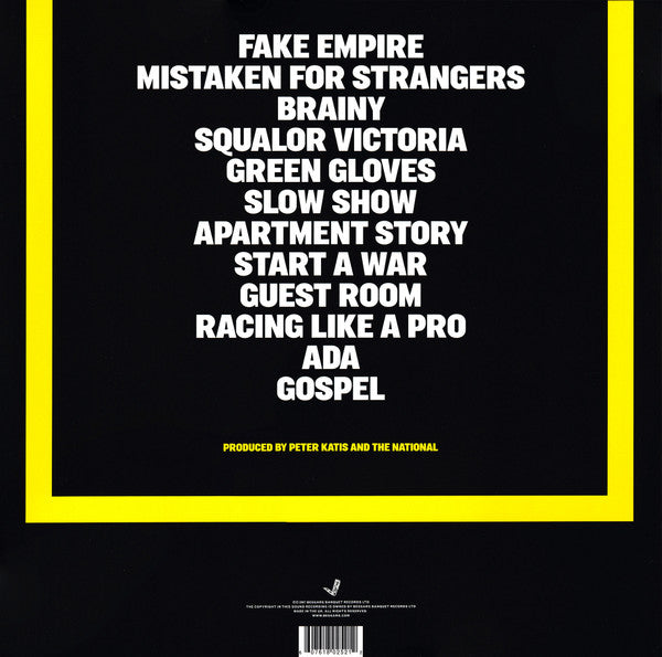Image of Back Cover of LP - NEW/NEW - THE NATIONAL, Boxer (Beggars Banquet; BBQLP252, UK 2011 Reissue, Inner, Yellow Vinyl), ,  - 2616248C