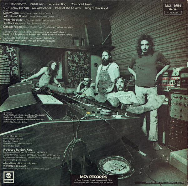 Image of Back Cover of LP - VG/VG - STEELY DAN, Countdown To Ecstasy (MCA Blue Rainbow; MCL 1654, UK 1982 Reissue), ,  - 4016070C