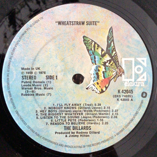 Image of Label Cover of LP - VG/VG+ - DILLARDS, Wheatstraw Suite (Elektra Butterfly; K42045, UK 1976 Reissue), ,  - 1046057S