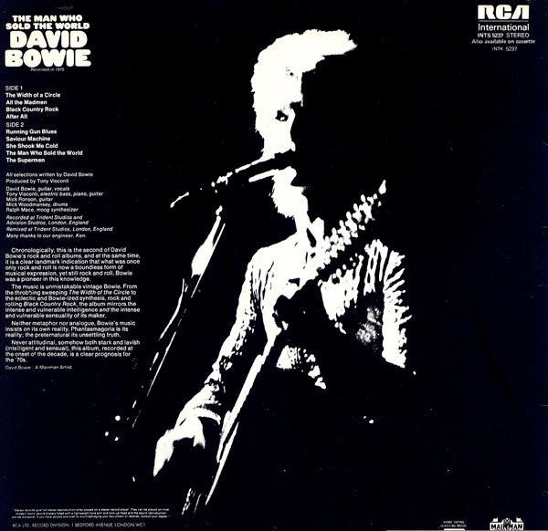 Image of Front Cover of LP - VG/VG+ - DAVID BOWIE, The Man Who Sold the World (RCA International Green; INTS 5237, UK 1983 Reissue), Edgewear. ,  - 2526443E