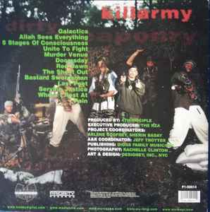Image of Back Cover of 2xLP - VG/G+ - KILLARMY, Dirty Weaponry (Wu-Tang / Priority; P1-50014, US 1998), Lots of marks on disc but don't affect play. Sticker residue on labels. Light wear to edge of sleeve & ringwear.,  - 4126465E