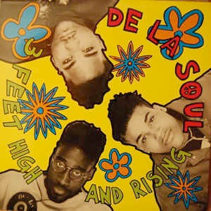 Image of Front Cover of LP - VG/G - DE LA SOUL, 3 Feet High and Rising (Tommy Boy; DLSLP 1, UK 1989, Inner, Damont Press.), Large mark on Description and Me Myself and I, causing clicking across the full track. Other marks on either side of disc cause surface noise throughout. Sleeve is creased with slight edge wear. Inner is stained from water damage.,  - 3746426S