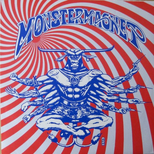 Image of Front Cover of 2154082S: 7" - MONSTERMAGNET, Evil / Elephant Bell (Glitterhouse Records; GR 0204.5, Germany 1992, Wraparound Sleeve, Splattered Transparent Vinyl.)   VG+/VG+