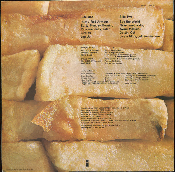 Image of Back Cover of LP - VG+/VG+ - VINEGAR JOE, Vinegar Joe (Island Pink Rim; ILPS 9183, UK 1972, Inner), Pinched Spine Ends,  - 1726519E