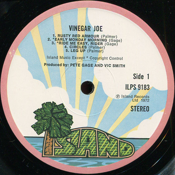 Image of Label Cover of LP - VG+/VG+ - VINEGAR JOE, Vinegar Joe (Island Pink Rim; ILPS 9183, UK 1972, Inner), Pinched Spine Ends,  - 1726519E