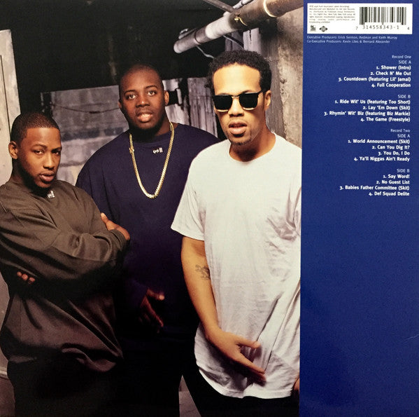 Image of Back Cover of 2xLP - VG/G - DEF SQUAD, El Nino (Def Jam; 314 558 343-1, US 1998, Picture Sleeve, Inners), Each disc, scuffed, scratched and marked. Both inners ripped and crinkled. Sleeve in pretty good nick with ringwear and creasing.,  - 3516020C