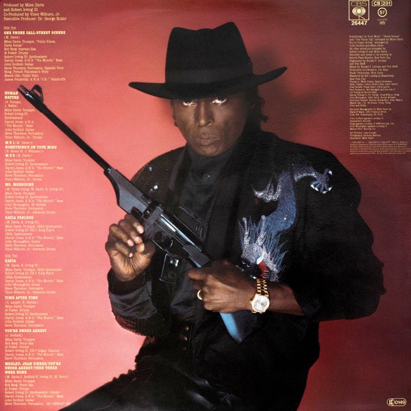 Image of Back Cover of LP - VG/VG - MILES DAVIS, You're Under Arrest (CBS Orange/Yellow; CBS 26447, Europe 1985, Gatefold, Inner, Stickered Sleeve), Hype Sticker, light marks, edge wear,  - 4146157S