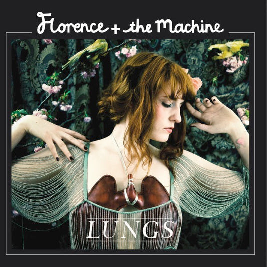 Image of Front Cover of LP - NEW/NEW - FLORENCE AND THE MACHINE, Lungs (Moshi Moshi; 2709106, UK 2009, Gatefold, Inner), , Florence Welch, better known alongside her band as Florence and The Machine, confidently announces her arrival on "Lungs". With several strong singles taking up a fair portion of this debut release, it's clear that Welch is as much a pop writer as she is a left-field artist, despite the early influence of punk and grunge on her life. Musically, these influences are tempered by an admira
