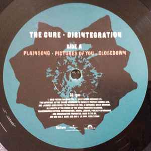 Image of Label Cover of 2xLP - NEW/NEW - THE CURE, Disintegration (Polydor; 5324563, Europe 2016 Reissue, Gatefold, 2 Inners, 180 Gram Vinyl, Remastered By Robert Smith), , Disintegration (1989), is The Cure's eighth studio album. The album represents a return to the band's early 1980s introspective gothic rock style. The album was the band's first commercial success, charting at number three in the United Kingdom and number twelve in the United States, and yielding several hit singles, including "Lovesong.