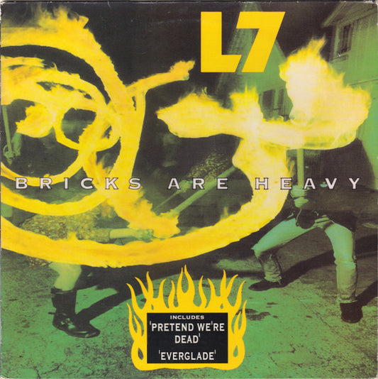 Image of Front Cover of 4915184C: LP - L7, Bricks Are Heavy (Slash; 828 307-1, UK 1992, Inner) Large but mostly light marks on side 2, brief click on "Shit List".  VG/G