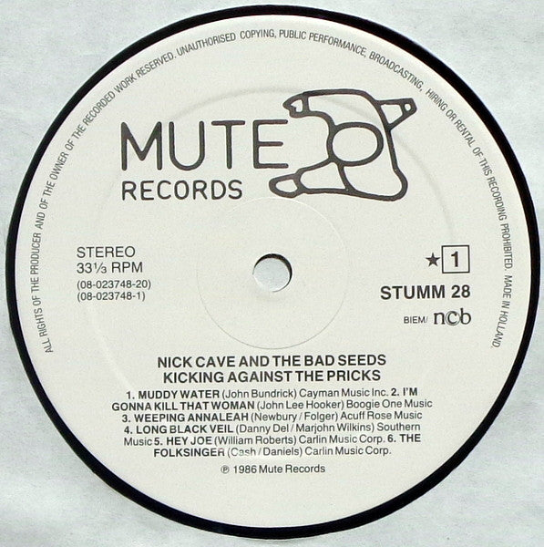 Image of Label Cover of LP - VG+/VG - NICK CAVE AND THE BAD SEEDS, Kicking Against the Pricks (Mute; STUMM28, UK 1986, No Inner), Strong VG,  - 3626293E