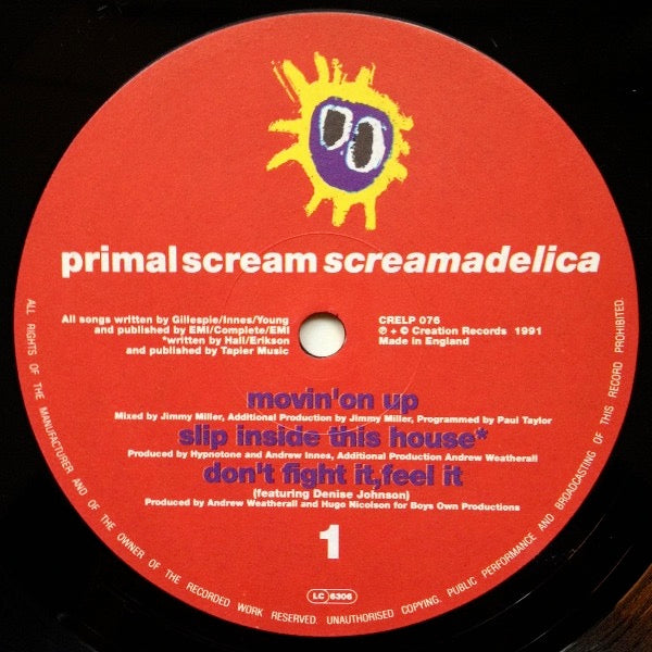 Image of Label Cover of 2xLP - VG/G+ - PRIMAL SCREAM, Screamadelica (Creation; CRELP 076, UK 1991, Gatefold, "Max" Runout.), Edge Wear, Stickered Sleeve,  - 4046191S