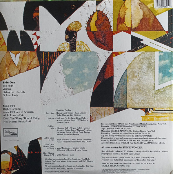 Image of Back Cover of LP - NEW/NEW - STEVIE WONDER, Innervisions (Tamla Motown; 903261, UK 2000s Reissue, Gatefold, 180 Gram Vinyl), ,  - 0516347C
