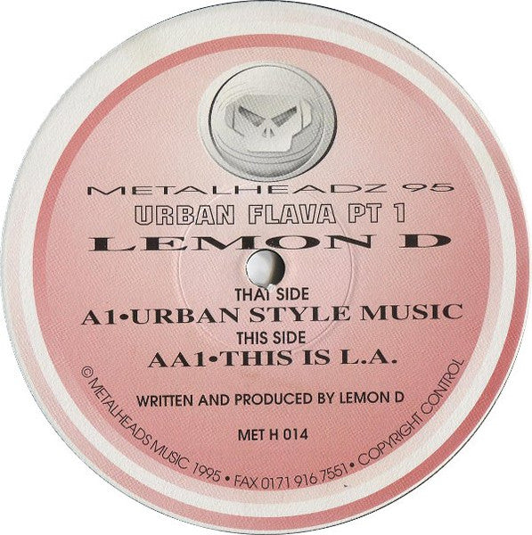 Image of Label Cover of 12" - VG/VG - LEMON D, Urban Flava Pt 1 (Urban Style Music / This Is L.A.) (Metalheadz; METH014, UK 1995, Company Sleeve), A fair few marks but plays well, A1 Urban Style MusicAA1 This Is L.A. - 3226148E