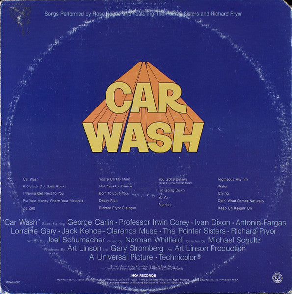 Image of Back Cover of 2xLP - VG/VG+ - VARIOUS (ROSE ROYCE), Car Wash - OST (MCA; 820302, UK 1976, Gatefold), ,  - 4026296E