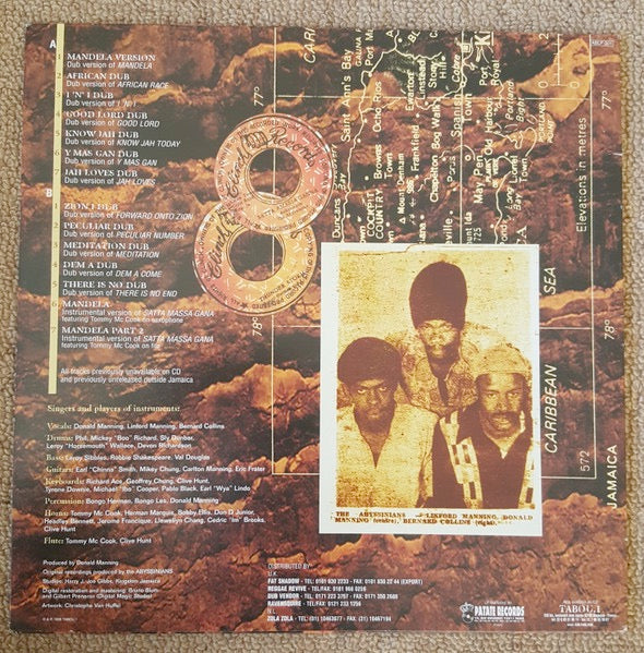 Image of Back Cover of LP - VG/VG - THE ABYSSINIANS, Satta Dub (Tabou 1; ABLP 001, France 1998), Light marks only. Touch of ringwear on sleeve, still looks nice.,  - 3516148C