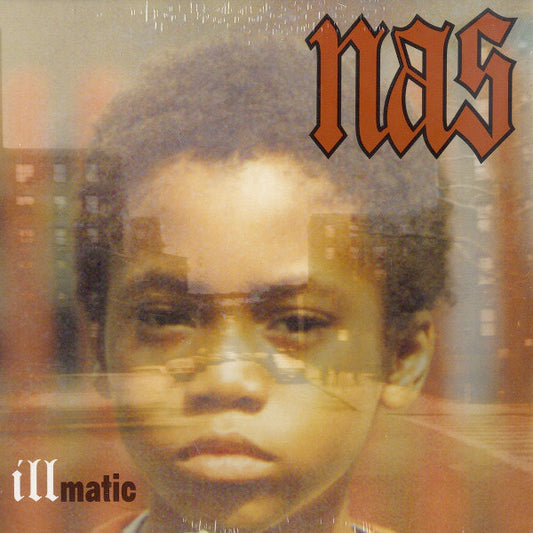 Image of Front Cover of LP - NEW/NEW - NAS, Illmatic (Columbia; 4759591, Europe 2021 Reissue, Inner), , Nas, the son of jazz musician Olu Dara, draws on jazz influences, with producer Pete Rock using jazz piano chords and having his own father play the trumpet solo at the end of "Life's a Bitch." Jazz is also present in the album's essential cuts, with the Ahmad Jamal-sampling, boom-bap classic 'The World Is Yours' standing out. The lyrics remind us that the record's beating heart is New York. Nas epitomise