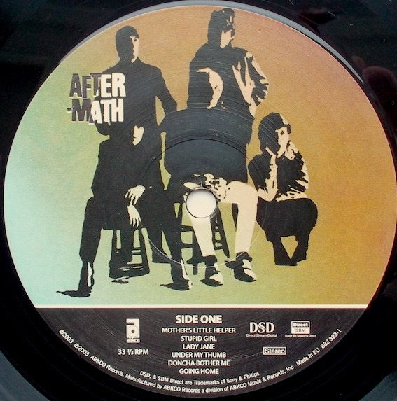Image of Label Cover of LP - VG+/VG - THE ROLLING STONES, Aftermath UK (ABKCO; 882 323-1, Europe 2003 Reissue, 180 Gram Vinyl. Made In E.U. Rim Text.), Strong VG - 1 light scratch on side1, corner crease,  - 3746022S