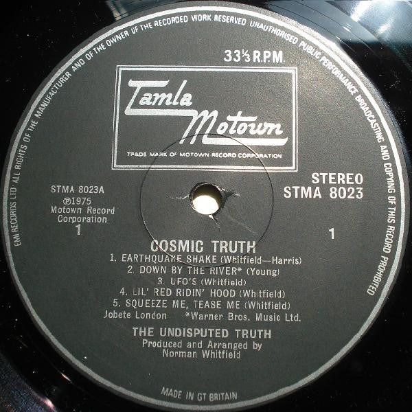 Image of Label Cover of LP - VG/G+ - THE UNDISPUTED TRUTH, Cosmic Truth (Tamla Motown ; STMA 8023, UK 1975, Gatefold, Stereo), ,  - 3326125E