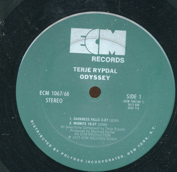 Image of Label Cover of 2xLP - VG/VG+ - TERJE RYPDAL, Odyssey (ECM; 1067/68, US 1975, Gatefold), Stickered Sleeve, Small Writing Inside Gatefold,  - 3946145S