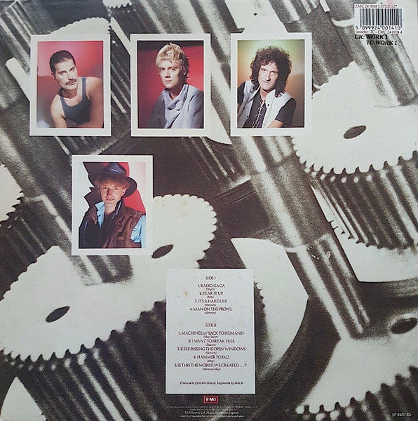 Image of Back Cover of LP - VG/G+ - QUEEN, The Works (EMI; WORK 1, UK 1984, Inner With Rounded Corners), ,  - 2426042E