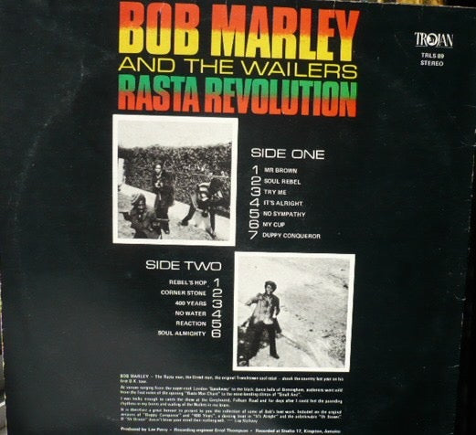 Image of Back Cover of LP - VG/VG - BOB MARLEY AND THE WAILERS, Rasta Revolution (Trojan Blue; TRLS89, UK 1976 Reissue), ,  - 3526211E