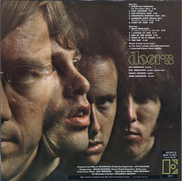 Image of Back Cover of LP - VG/VG - THE DOORS, The Doors (Elektra Red; 42012, Germany 1980s Reissue, GEMA Box), ,  - 2616050C