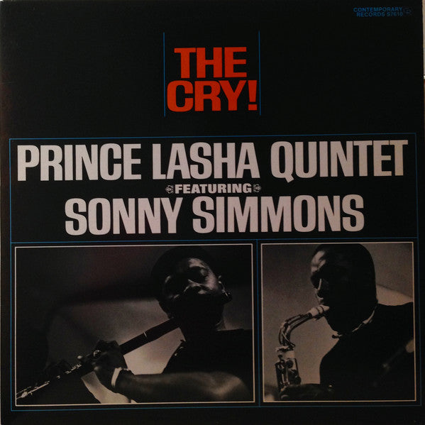 Image of Front Cover of 4644119S: LP - PRINCE LASHA QUINTET FEATURING SONNY SIMMONS, The Cry! (Contemporary; S7610, US 2001) Still in stickered shrinkwrap.   VG+/VG+