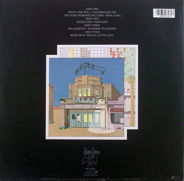 Image of Back Cover of 2xLP - VG/VG+ - LED ZEPPELIN, The Soundtrack From The Film The Song Remains The Same (Swan Song; SS 89 402, Europe Reissue, Barcoded Gatefold Sleeve, Stapled In Booklet, STRAWBERRY (G) Runouts), ,  - 3916247C