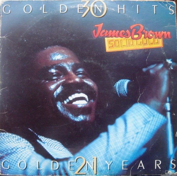 Image of Front Cover of 2xLP - VG/VG+ - JAMES BROWN, Solid Gold - 30 Golden Hits (Polydor; 2679 044, UK 1977, Gatefold, Mono & Stereo), Sticker damage to sleeve.,  - 2316291C