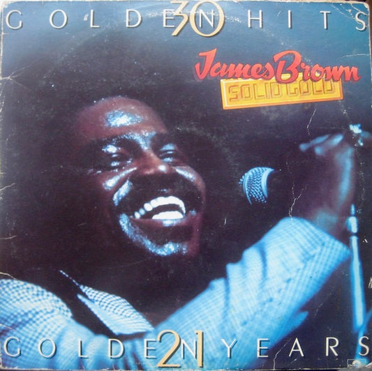 Image of Front Cover of 2xLP - VG/VG+ - JAMES BROWN, Solid Gold - 30 Golden Hits (Polydor; 2679 044, UK 1977, Gatefold, Mono & Stereo), Sticker damage to sleeve.,  - 2316291C