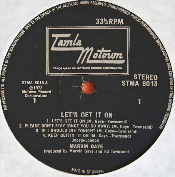 Image of Label Cover of LP - VG/G - MARVIN GAYE, Let's Get It On (Tamla Motown; STMA 8013, UK 1973, Gatefold, EMI Rim), Vinyl has many marks. Edgewear. ,  - 4326045E