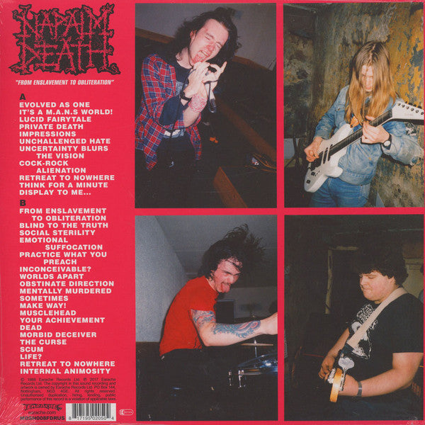 Image of Back Cover of 1314539C: LP - NAPALM DEATH, From Enslavement to Obliteration (Earache; MOSH008FDRUS, UK 2017 Reissue, Inner)   NEW/NEW