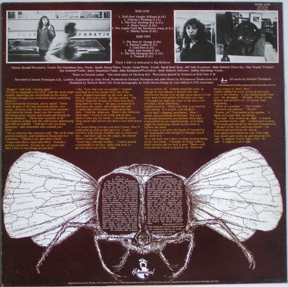 Image of Back Cover of LP - VG/VG+ - RICHARD THOMPSON, Henry the Human Fly (Hannibal; HNBL 4405, UK 1986 Reissue), ,  - 3246182S
