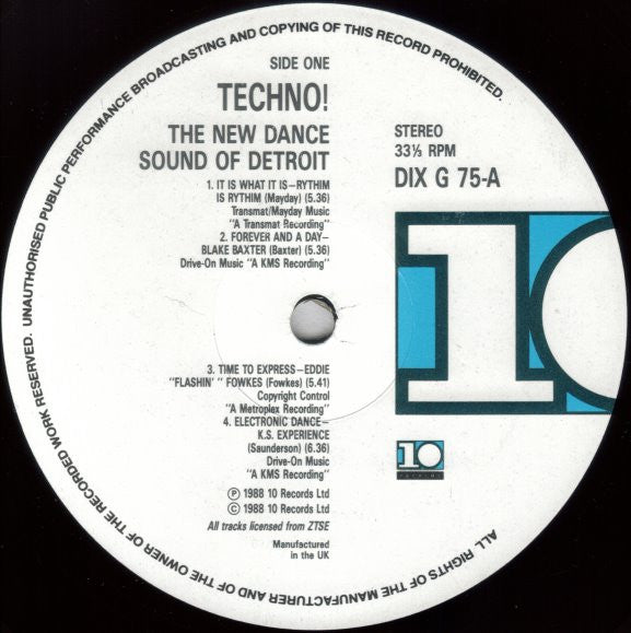 Image of Label Cover of 5024315E: 2xLP - VARIOUS, Techno! The New Dance Sound Of Detroit (10 Records; DIXG 75, UK 1988, Gatefold)   VG/VG