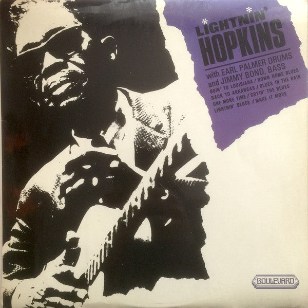 Image of Front Cover of LP - VG/G+ - LIGHTNIN' HOPKINS, Lightnin' Hopkins (Boulevard; 4001, UK 1971 Reissue, Laminated Front Sleeve), Sleeve has some scuffs, laminate lift, light staining, creases,  - 2816370C