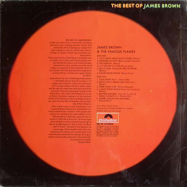 Image of Back Cover of LP - VG/VG - JAMES BROWN, Best of (Polydor Red Label; 583765, UK 1969), ,  - 3926098E