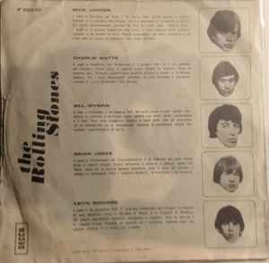 Image of Back Cover of 4214248C: 7" - THE ROLLING STONES, Con Le Mie Lacrime = As Tears Go By / Heart Of Stone (Decca Blue Unboxed; F22270, Italy 1966, Picture Sleeve, BIEM/MECOLICO Rights Side A Label)   VG/VG