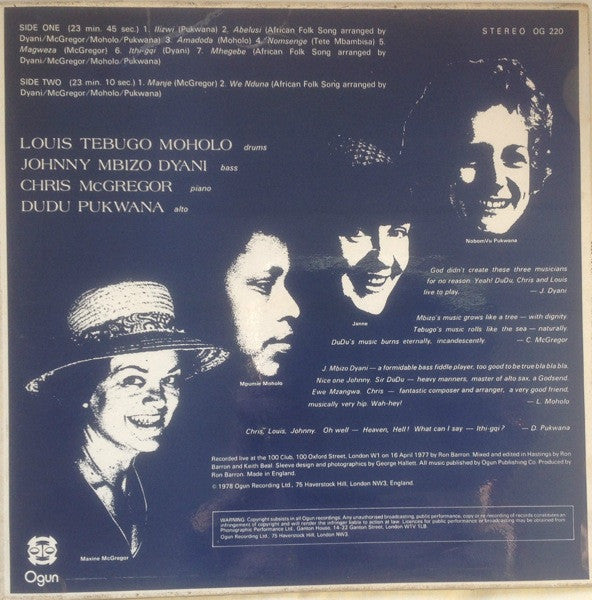 Image of Back Cover of LP - VG/VG - BLUE NOTES, In Concert Volume 1 (Ogun; OG220, UK 1978), Former library copy with some sticker residue/damage to sleeve and labels. Disc is a strong VG !,  - 4016542C