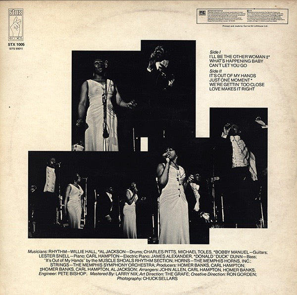Image of Back Cover of LP - VG/VG - THE SOUL CHILDREN, Friction (Stax  ; STX 1005, UK 1974), ,  - 3726058E