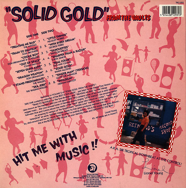 Image of Back Cover of 4944245S: LP - VARIOUS ARTISTS, Solid Gold From The Vaults Vol. 2 (Trojan Records; TRLS 293, UK 1991) Sleeve is intact but is taped along all edges.   G+/VG+