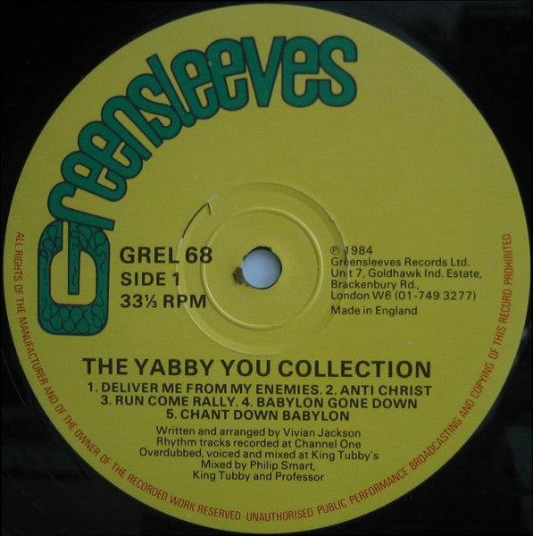 Image of Label Cover of LP - VG/VG - YABBY YOU, The Yabby You Collection (Greensleeves Records; GREL 68, UK 1984), Light marks only, plays clean. Storage wear on sleeve.,  - 3026217E