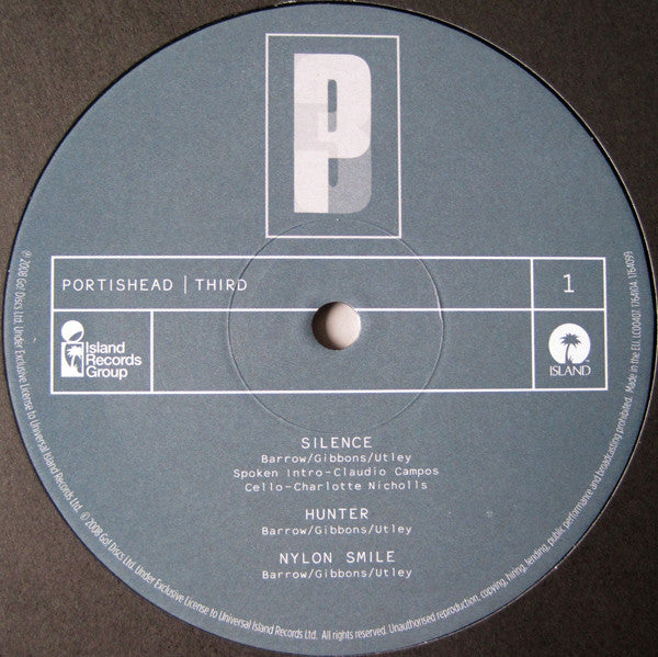 Image of Label Cover of 2xLP - VG/VG - PORTISHEAD, Third (Island; 1764104 , UK 2008, Gatefold), Very strong VG all round. Sleeve has some corner creases on top R and bottom R, but looks good. Only a handful of light surface scuffs bringing discs down to VG, overall a nice copy,  - 2326174E