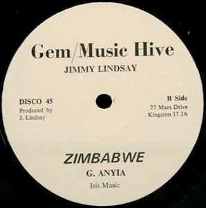 Image of Front Cover of 4644098S: 12" - JIMMY LINDSAY, Easy / Zimbabwe (GEM / Music Hive; , UK 1980s) Strong VG, plays fine.  /VG